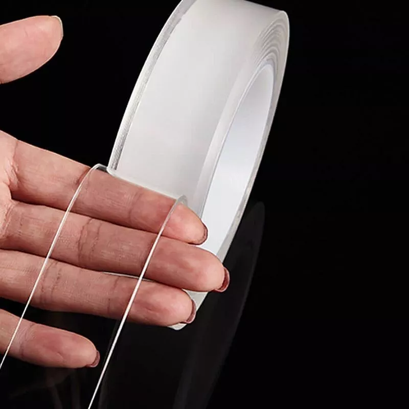 Bandă dublu adezivă Nano Tape transparentă, reutilizabilă, 30 mm x 3 m, 1 mm