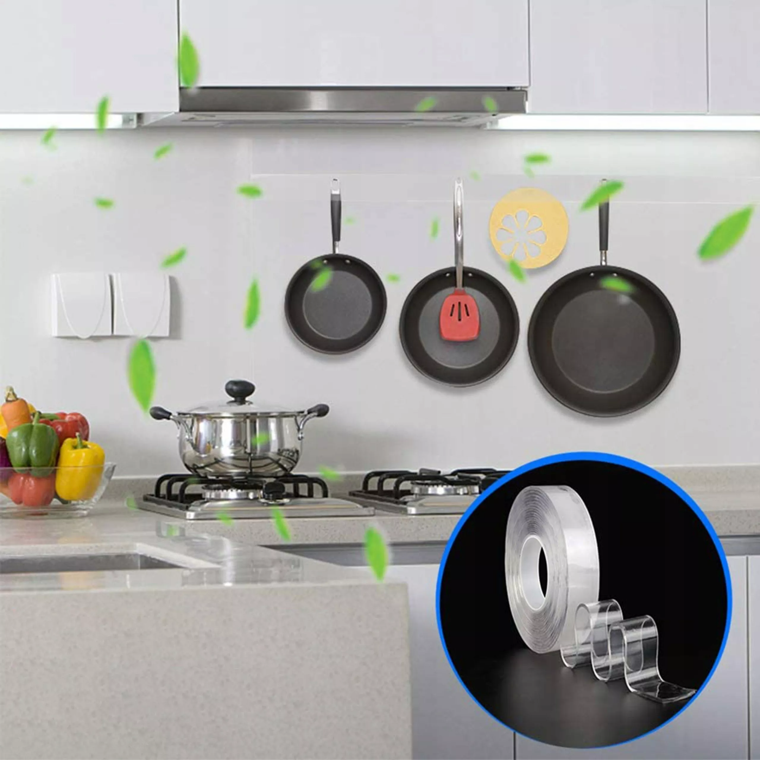 Bandă dublu adezivă Nano Tape transparentă, reutilizabilă, 30 mm x 3 m, 1 mm