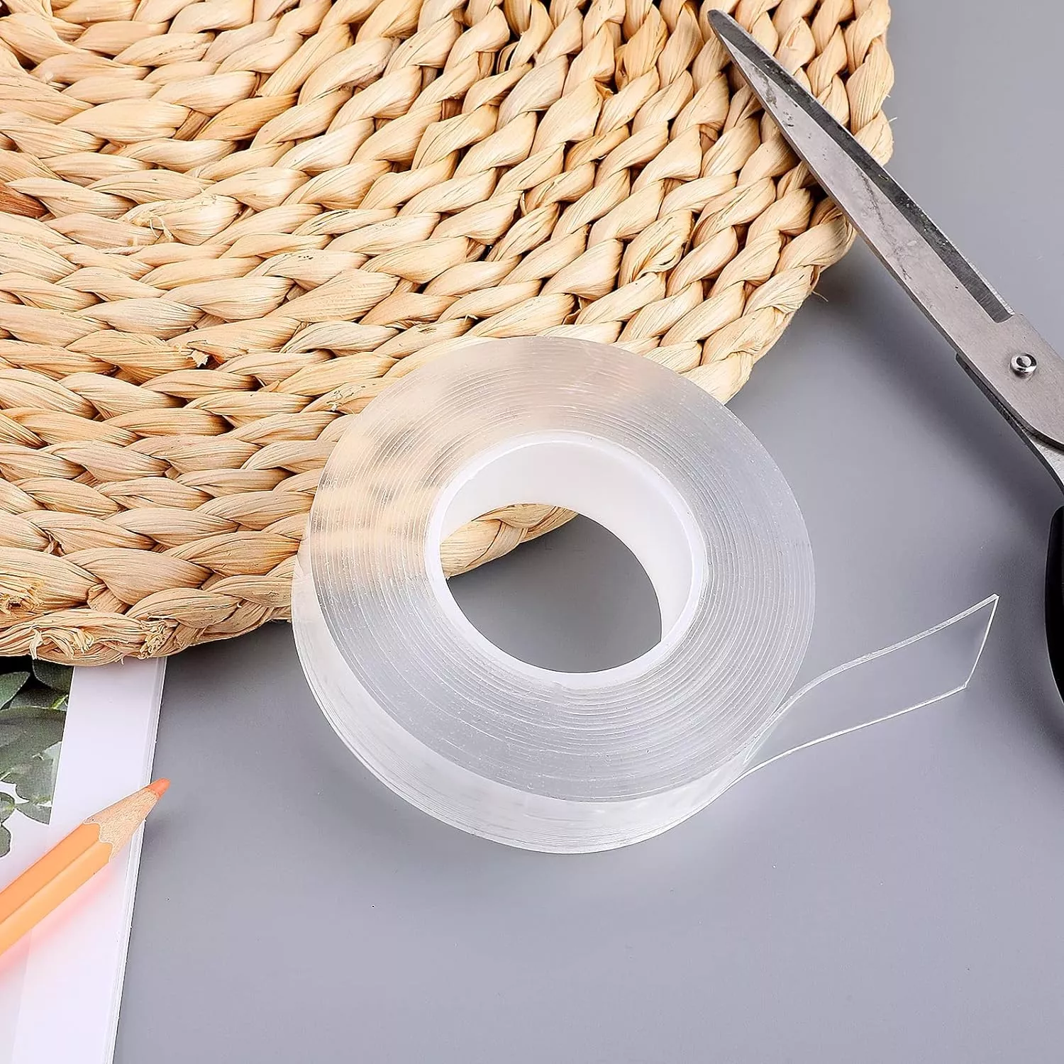 Bandă dublu adezivă Nano Tape transparentă, reutilizabilă, 30 mm x 3 m, 1 mm