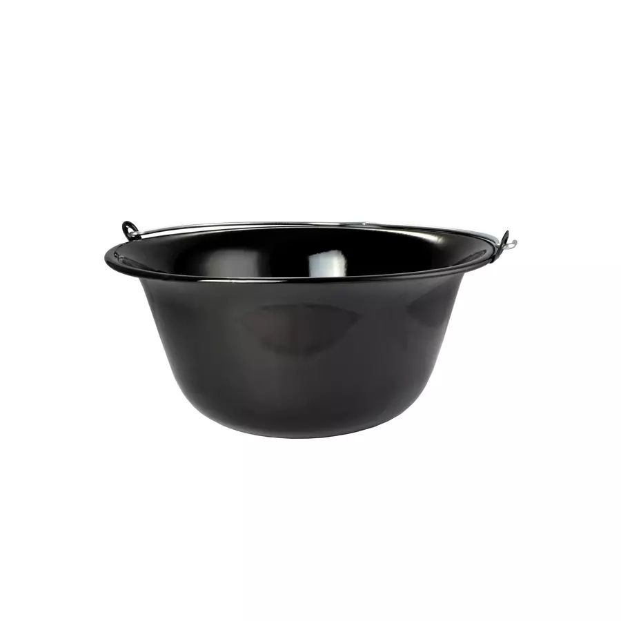 Ceaun emailat negru 11L pentru gulas si tocane, cu maner, Perfect Home