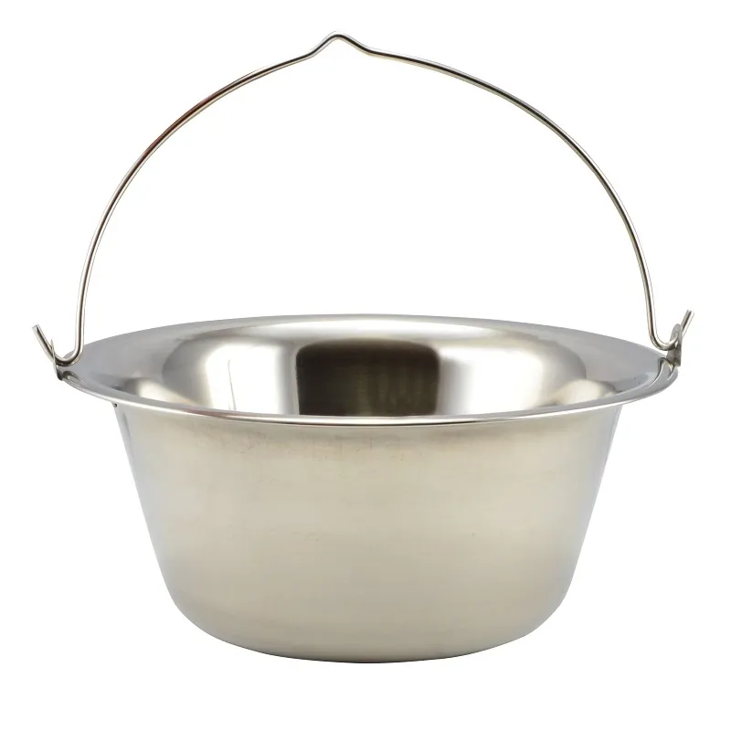 Ceaun din inox 10 L, 37 cm, cu toartă – pentru foc deschis și plită