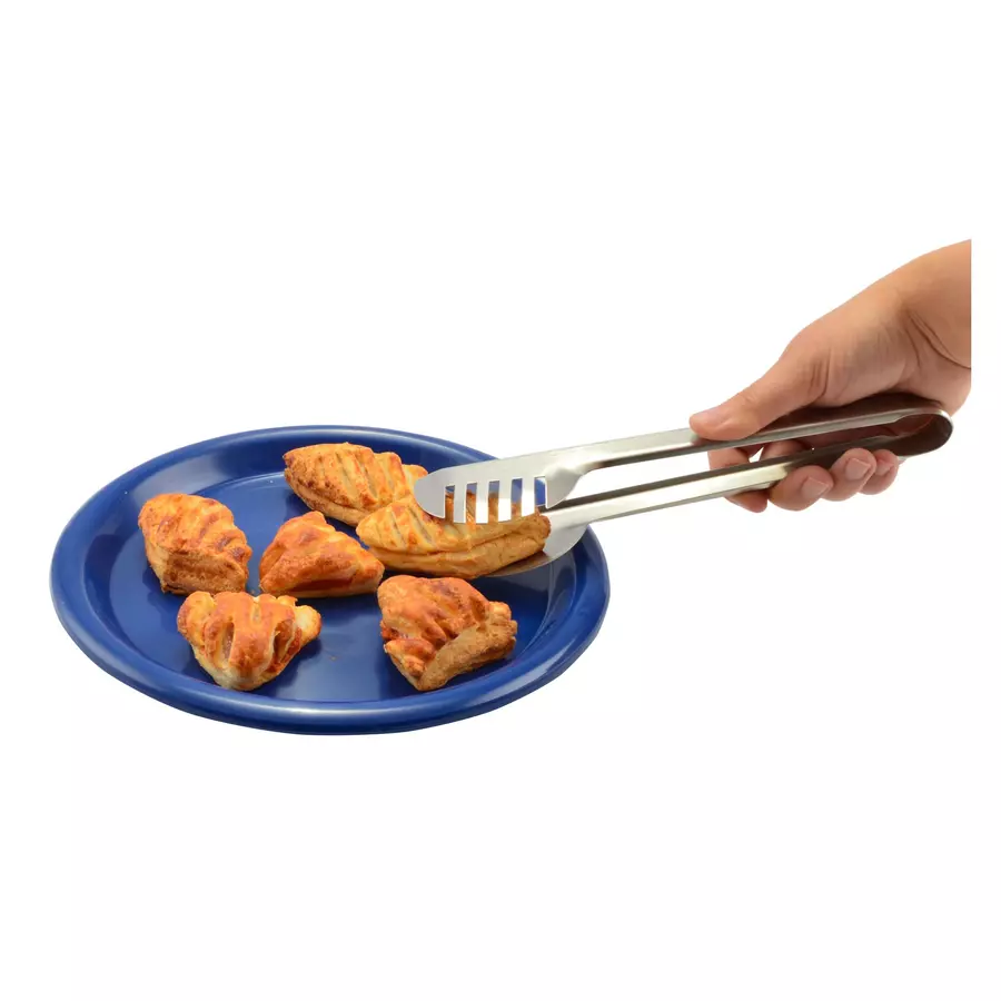 Clește metalic cromat de servire Perfect Home, 24 cm, pentru salate și patiserie