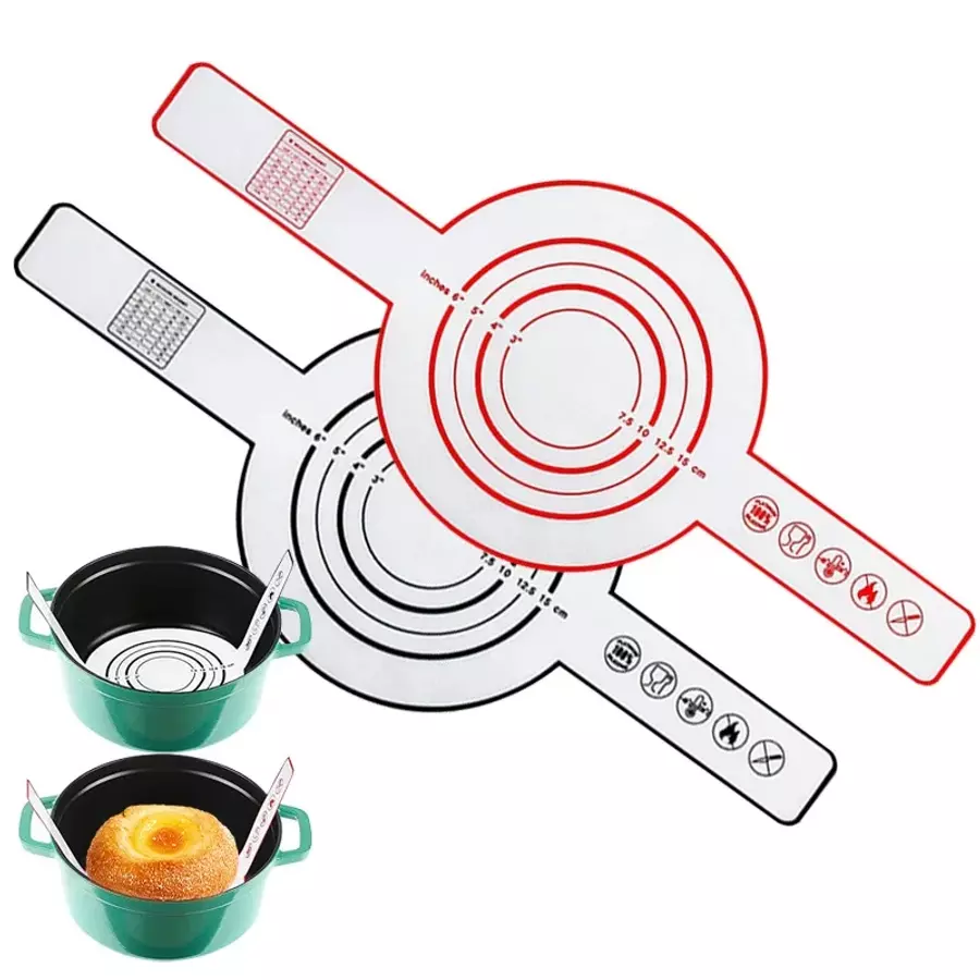 Covorașe din silicon pentru copt pâine, cu ghidaj de măsurare, 53 cm