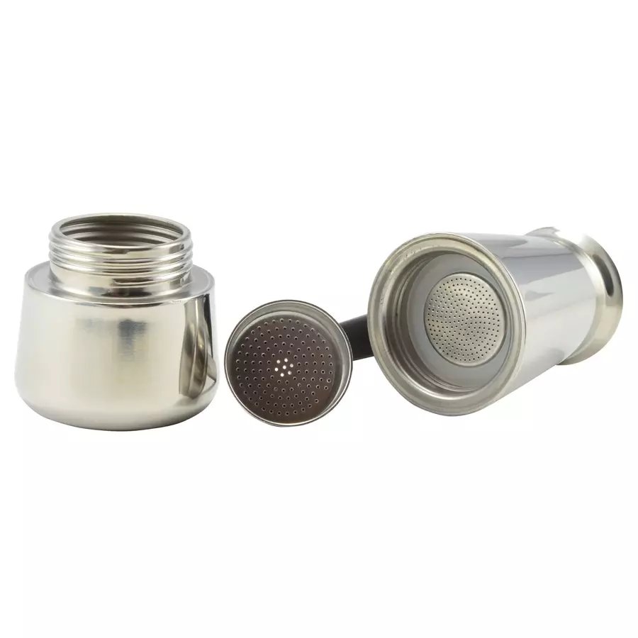 Espressor manual tip moka din inox, 2 cești, compatibil plite, Perfect Home