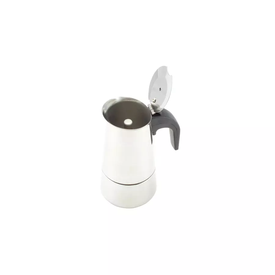 Espressor manual tip moka din inox, 2 cești, compatibil plite, Perfect Home