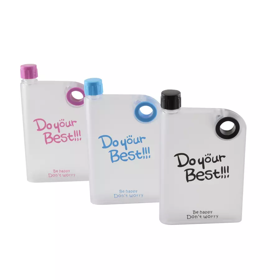 Flacon plat 380 ml pentru geanta de laptop, fara BPA, 3 culori