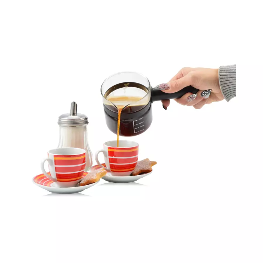 Pahar pentru turnare 350 ml din sticla termorezistenta, cu maner