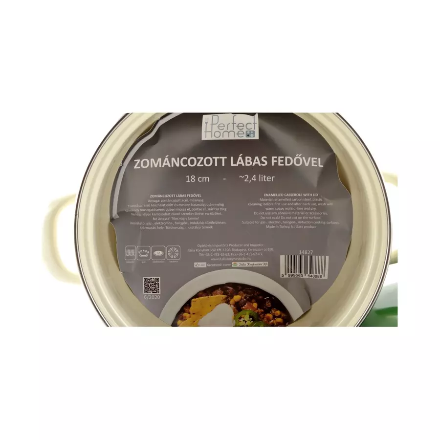 Vas emailat Perfect Home Oliva cu capac, 16 cm, 1,8 L, pentru inductie