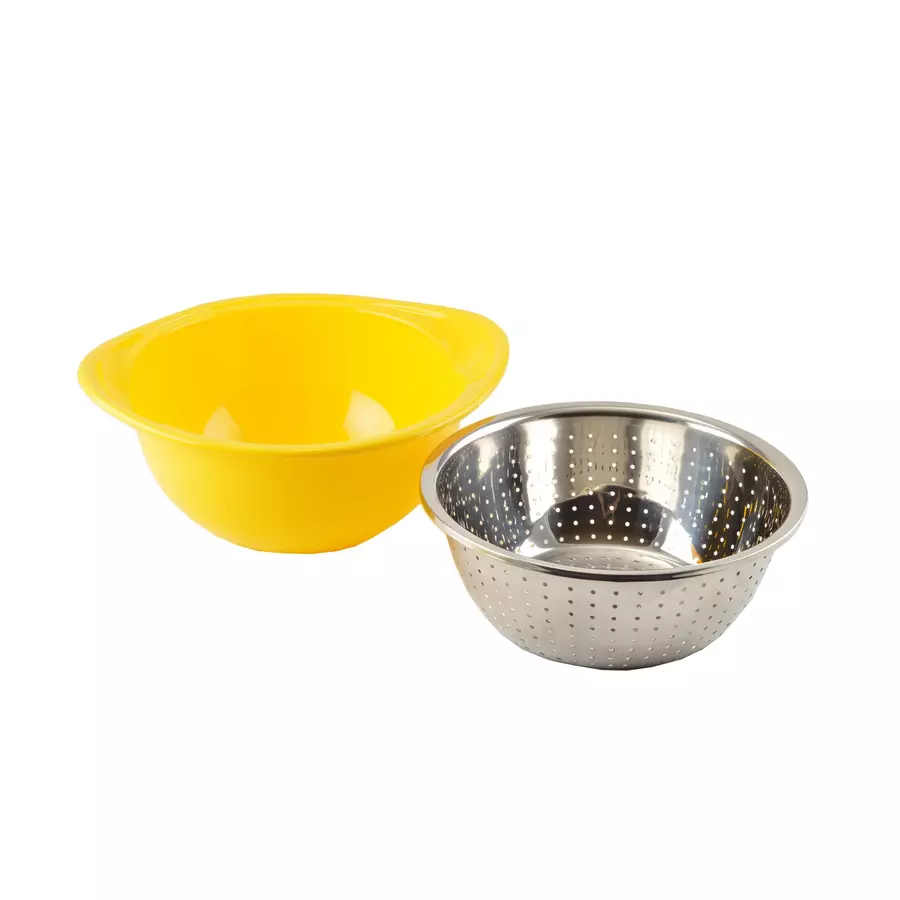 Scurgător pentru fructe și legume cu vas 2,5 L, inox, 22 cm