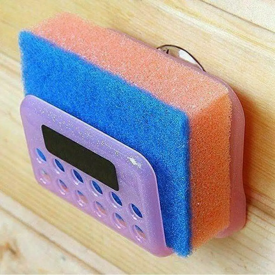 Suport compact pentru burete de vase, din plastic, pentru chiuvetă (Perfect Home)