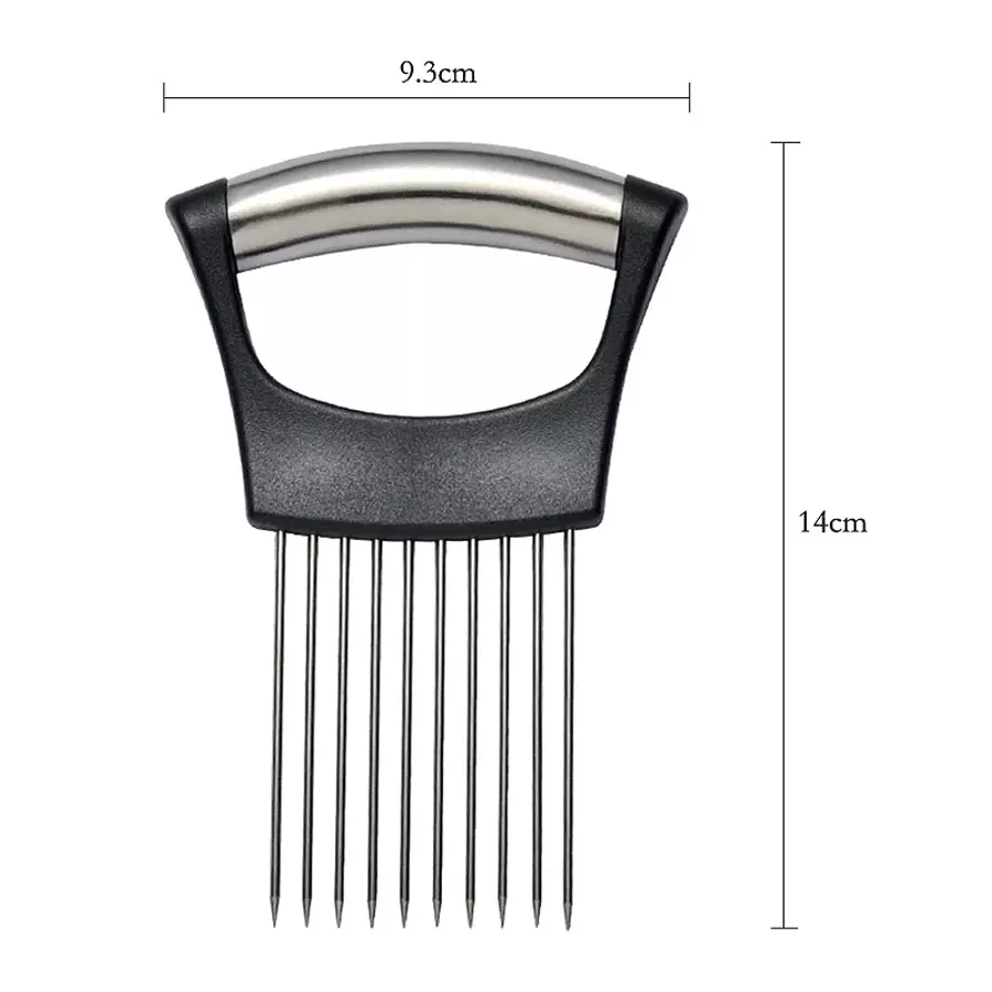 Ac pentru ceapă din oțel inoxidabil cu mâner ergonomic, feliere sigură