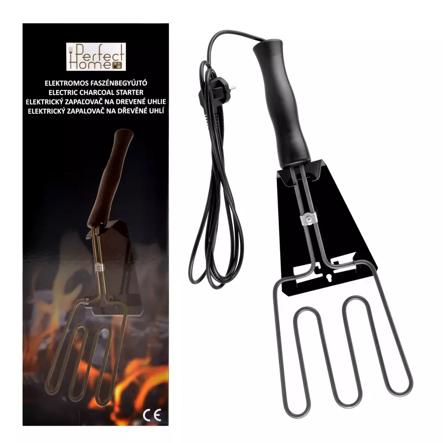 Aprinzător electric pentru cărbuni 800W din oțel inoxidabil, cu suport stabil