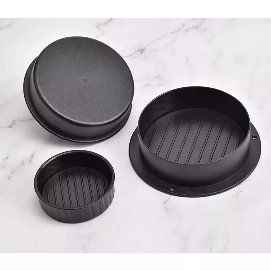 Presă pentru hamburgeri și chiftele din plastic, 12,5 cm, cu formă pentru umplut