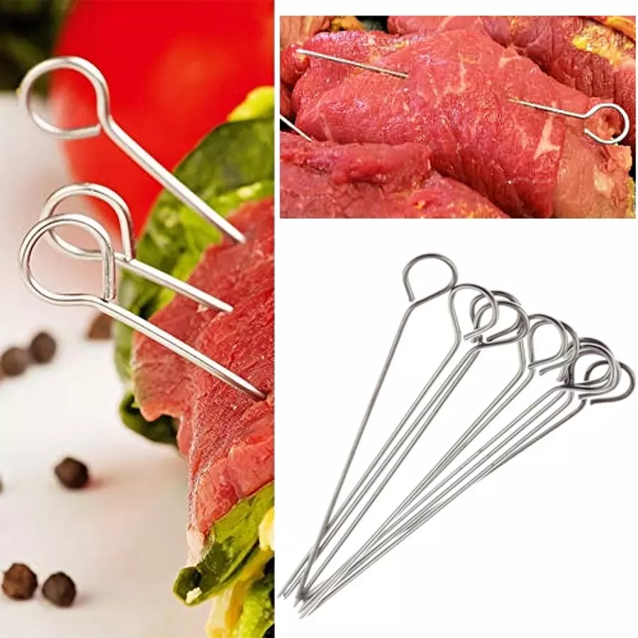 Set 10 ace inox pentru friptură și frigărui, 10 cm, Perfect Home