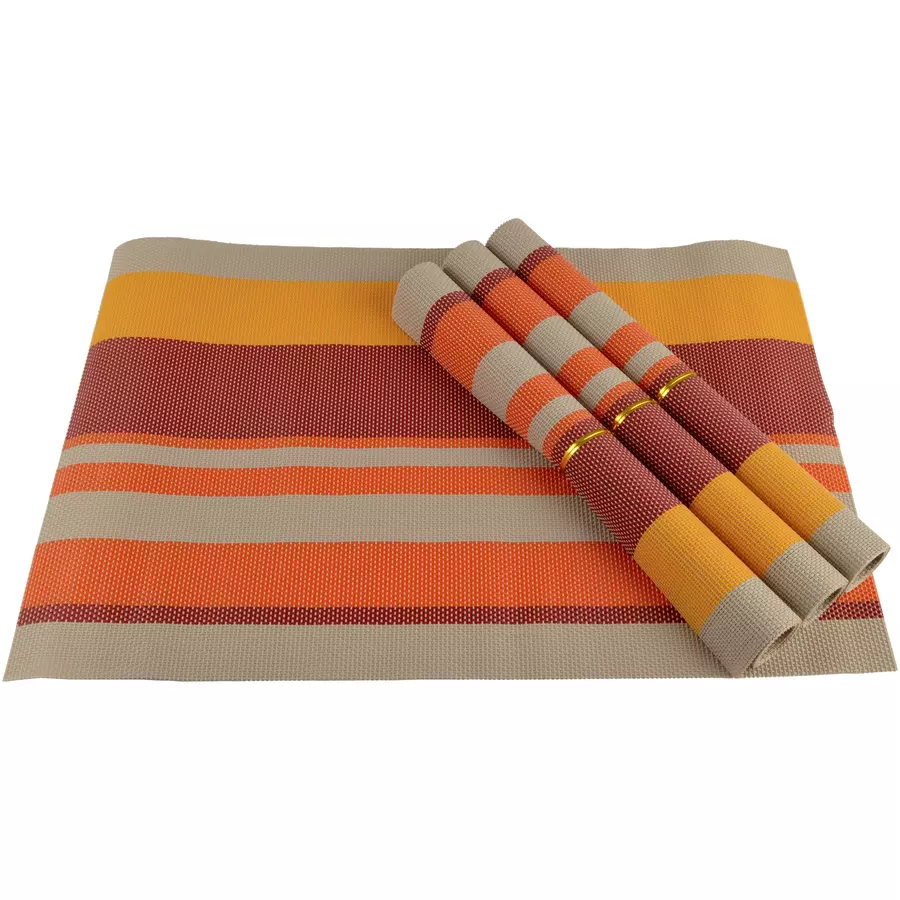 Set 4 suporturi de masă cu dungi, 30x45 cm, ușor de curățat