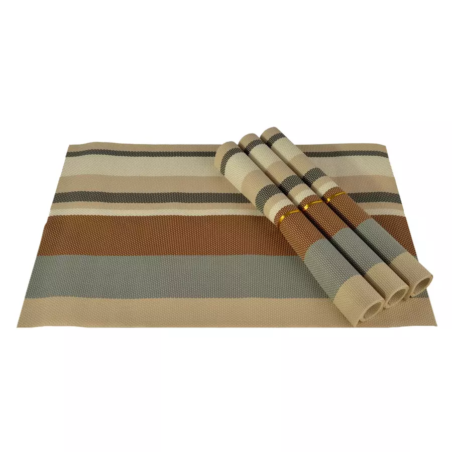 Set 4 suporturi de masă cu dungi, 30x45 cm, ușor de curățat