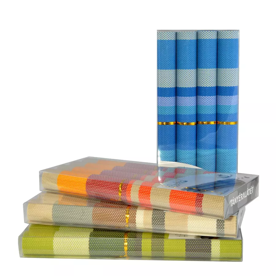 Set 4 suporturi de masă cu dungi, 30x45 cm, ușor de curățat