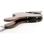 Ventilator manual pentru BBQ și șemineu, piele artificială și lemn, 40 cm