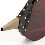 Ventilator manual pentru BBQ și șemineu, piele artificială și lemn, 40 cm