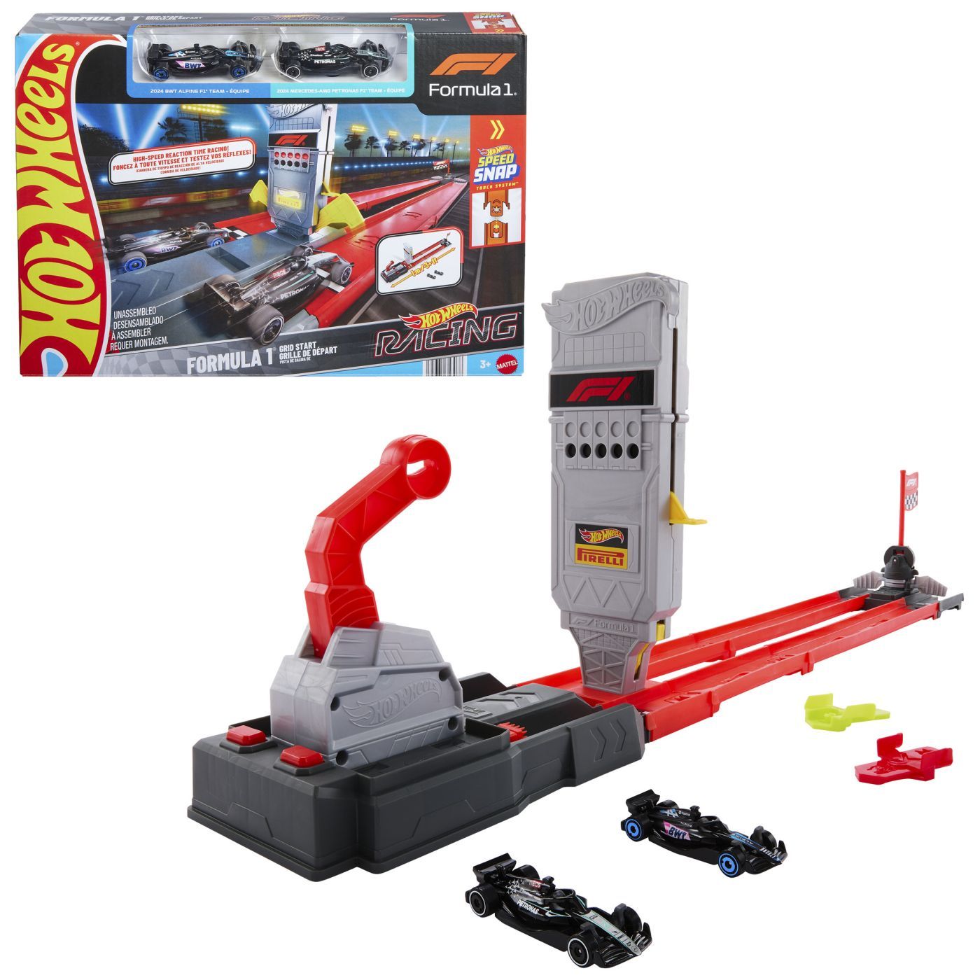 HOT WHEELS RACING CIRCUIT DE CURSE GRID START FORMULA 1 CU 2 MASINUTE INCLUSE SuperHeroes ToysZone