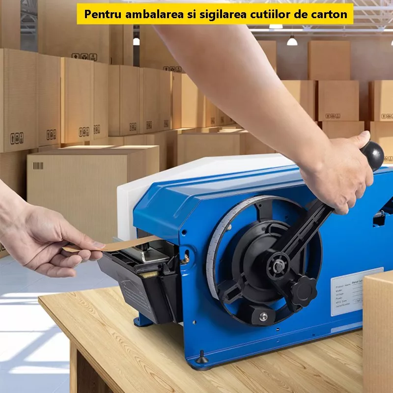 Dispenser manual pentru bandă umectibilă, cu reglaj 20–80 mm și rezervor apă