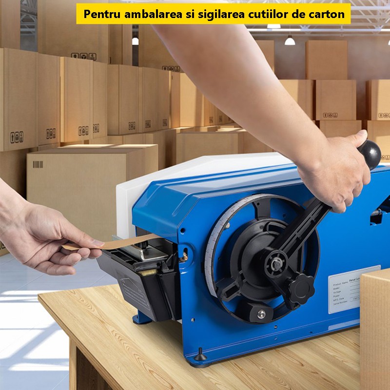 Dispenser manual pentru bandă umectibilă, cu reglaj 20–80 mm și rezervor apă