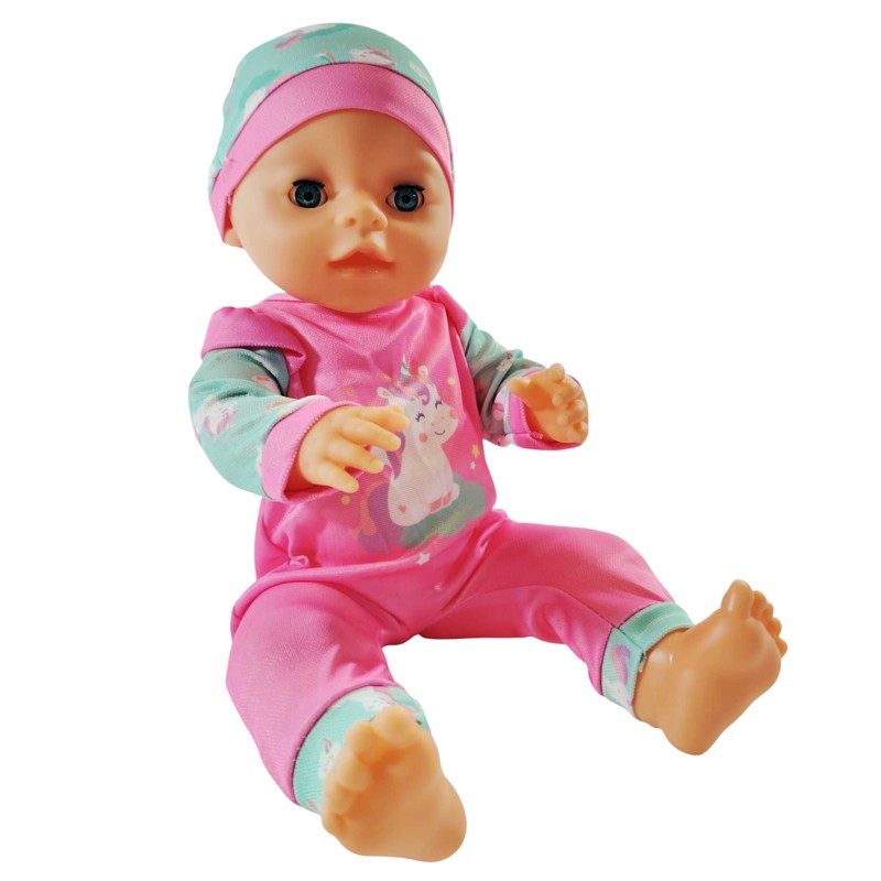 Papusa bebelus Yala 40 cm cu accesorii, ochi mobili si functie pipi, 3+