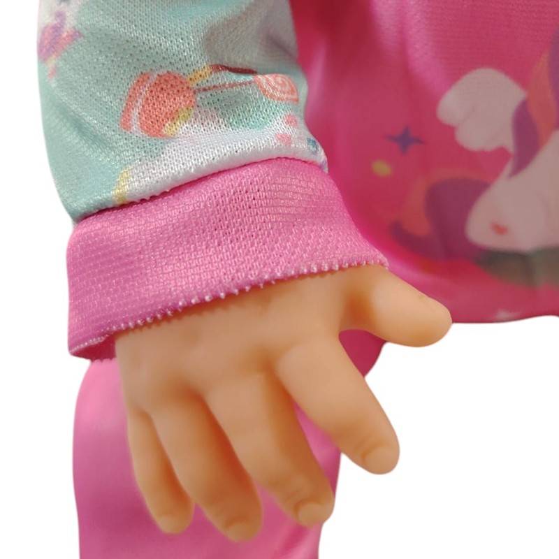 Papusa bebelus Yala 40 cm cu accesorii, ochi mobili si functie pipi, 3+