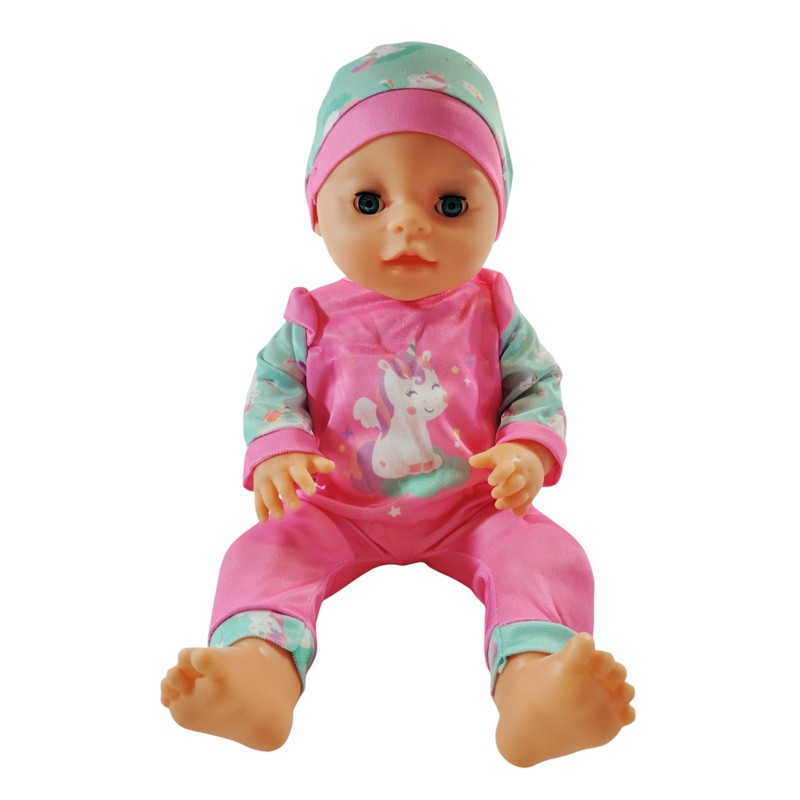 Papusa bebelus Yala 40 cm cu accesorii, ochi mobili si functie pipi, 3+