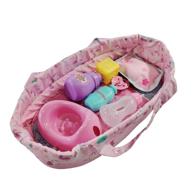 Papusa bebelus Yala 40 cm cu accesorii, ochi mobili si functie pipi, 3+