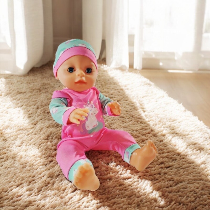 Papusa bebelus Yala 40 cm cu accesorii, ochi mobili si functie pipi, 3+