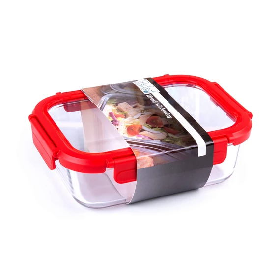 Vas termorezistent din sticlă cu capac, 1020 ml, pentru gătit și depozitare