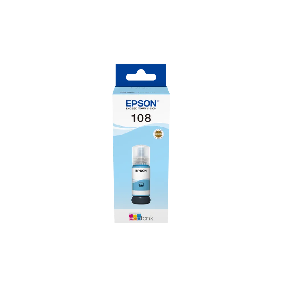 Cerneală originală Epson 108 EcoTank Light Cyan, 70 ml pentru L8050/L18050
