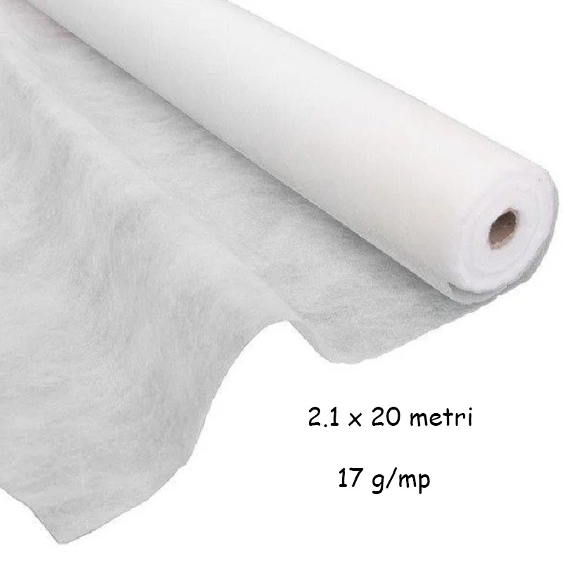 Folie agril microporoasă anti îngheț 2,1x20 m, 17 g/mp, albă, reutilizabilă