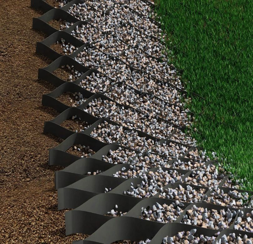 Geogrila celulara tip fagure 3,5 x 6,63 m, antieroziune pentru alei si parcari