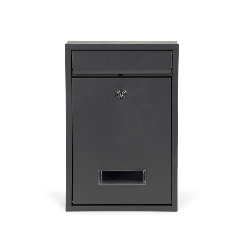 Cutie poștală Homelux antracit din oțel galvanizat, cu 2 chei și vizor