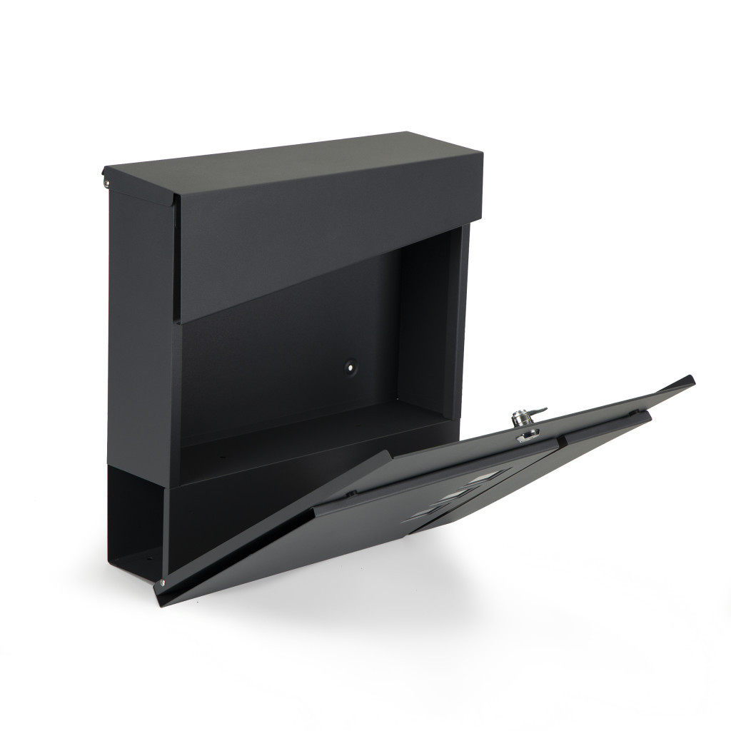 Cutie poștală Homelux din oțel galvanizat, antracit, cu suport pentru ziare