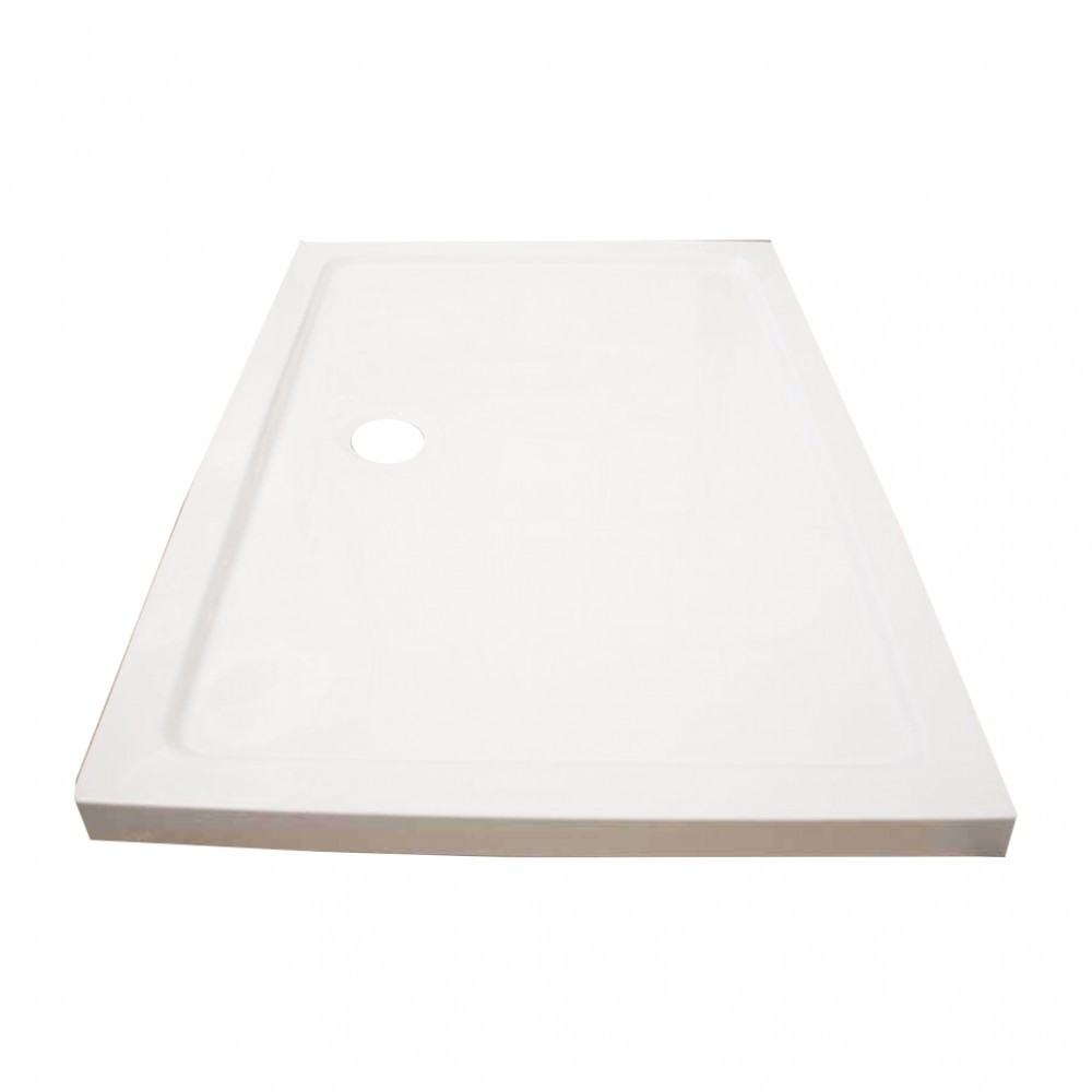 Cădiță de duș acrilică asimetrică Leziter Modena Slim 80x100x5,5 cm albă