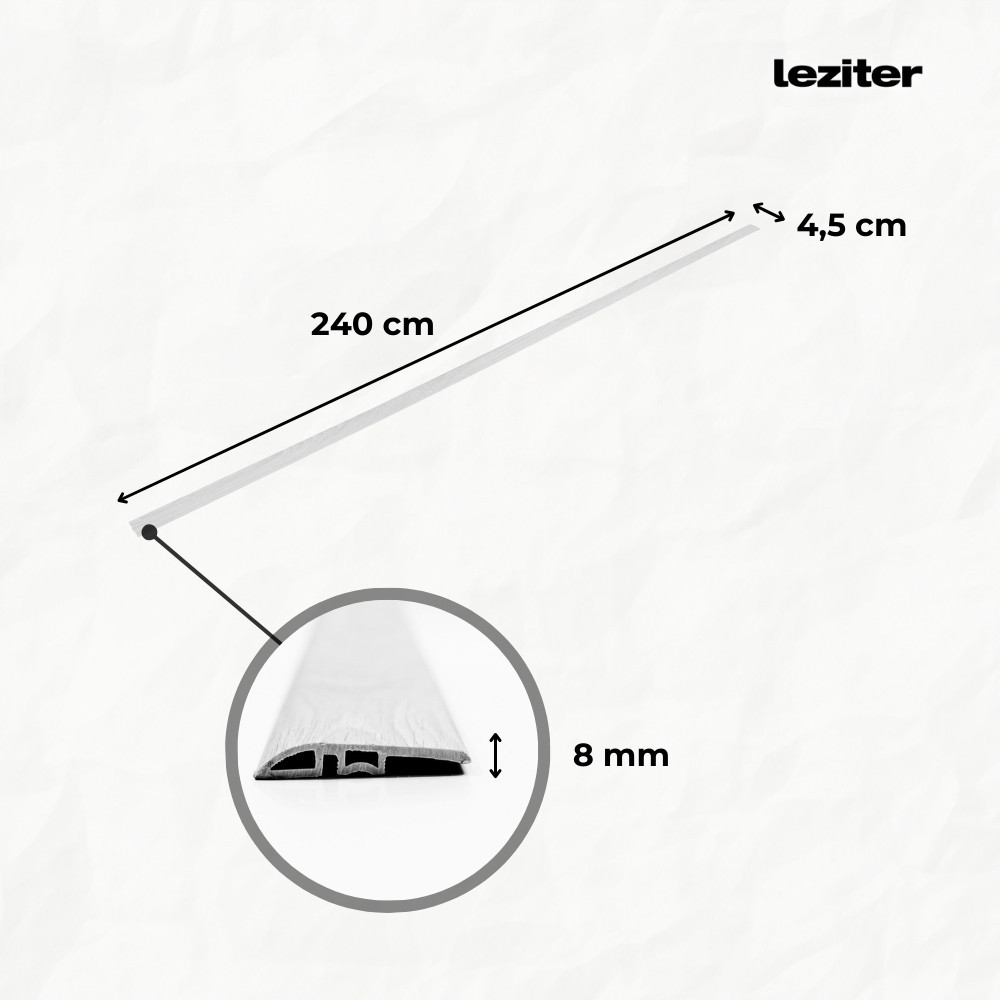Profil de nivelare pentru pardoseli vinil SPC, stejar Kruger, 2400x45x8 mm