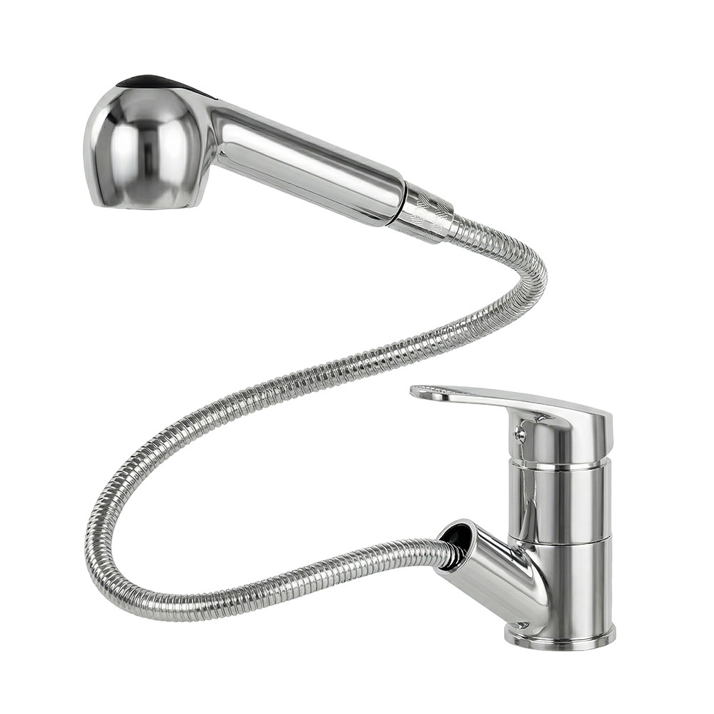 Robinet chiuvetă bucătărie Leziter Carol crom cu duș extractibil, 180 mm