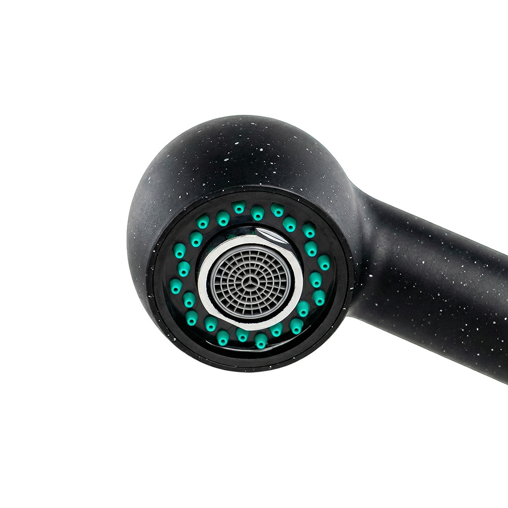 Robinet chiuvetă bucătărie Leziter Carol negru, cu duș extensibil detașabil