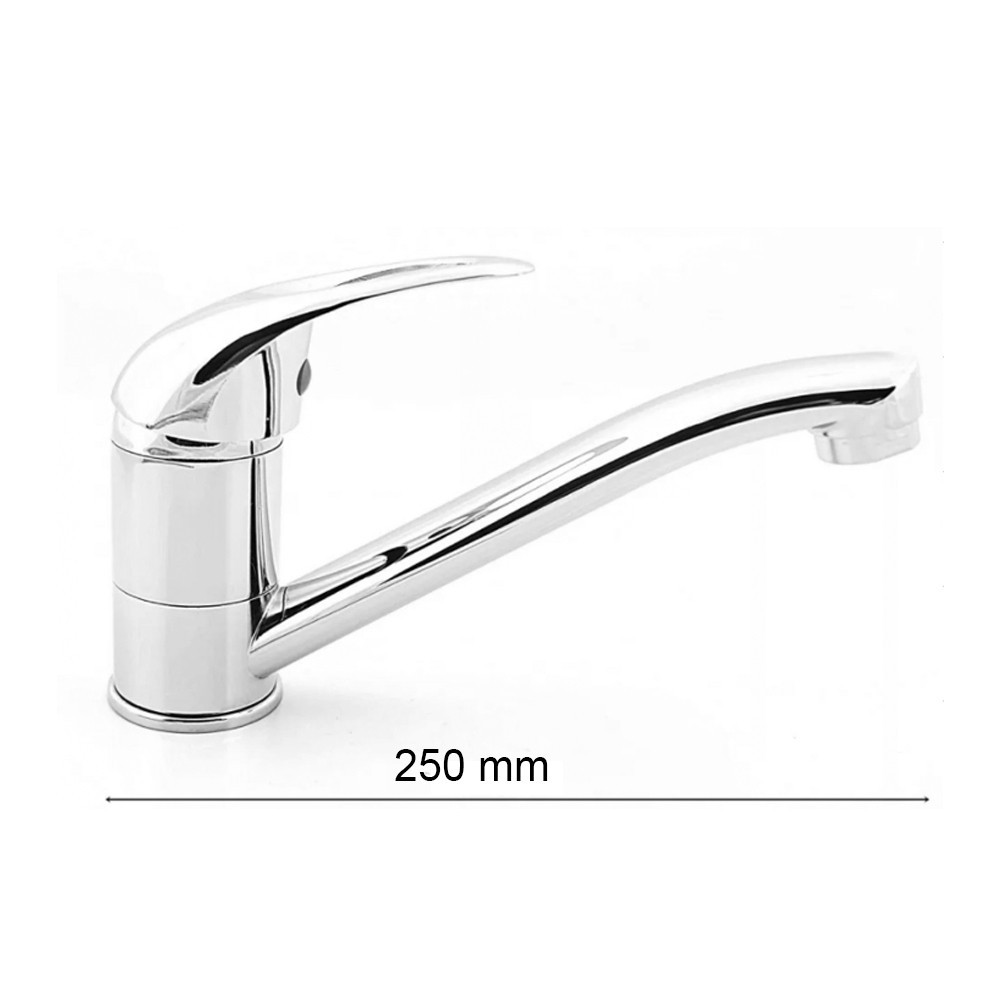 Baterie chiuvetă bucătărie Leziter Orla crom, monocomandă, corp din cupru