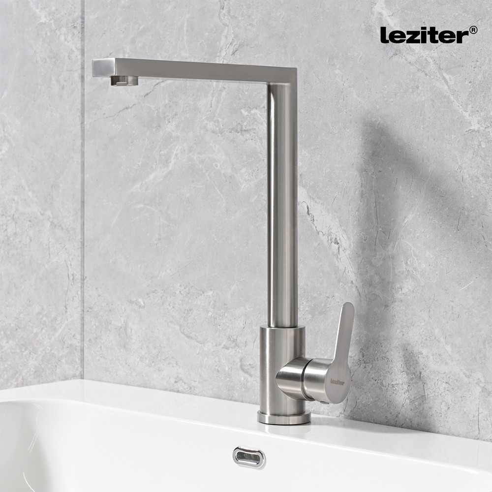 Robinet chiuvetă bucătărie Leziter Valen din inox, pivotant 360°, finisaj lustruit