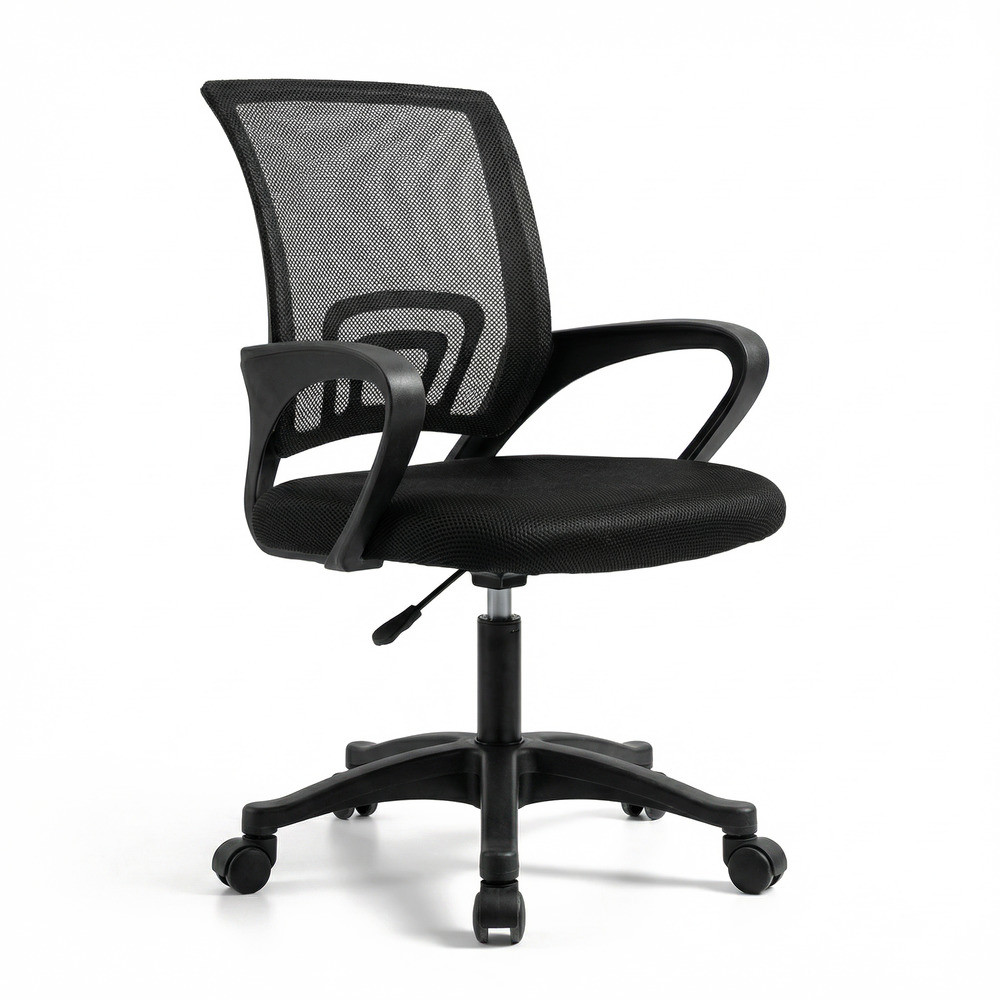 Scaun de birou pivotant Leziter Tivo negru, spatar mesh, inaltime reglabila