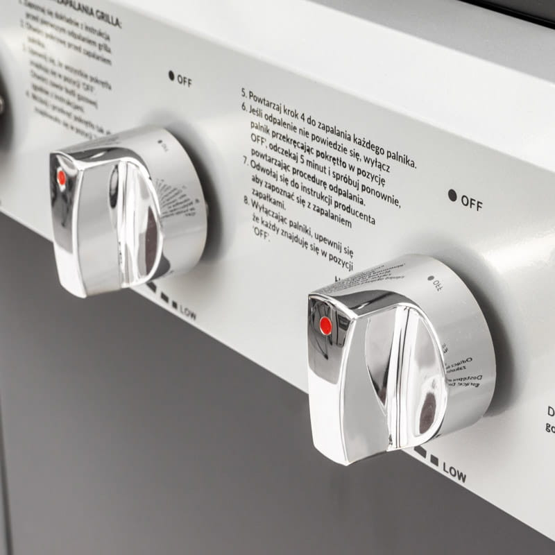 Grătar pe gaz Mirpol Brenner G3N cu 3 arzătoare, grilă din fontă și termometru