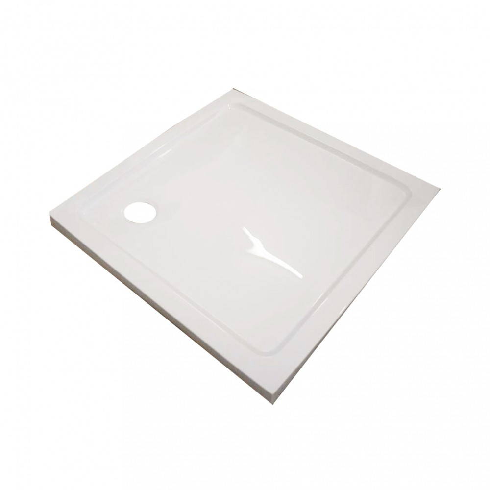 Cădiță de duș acrilică joasă Leziter Modena Slim, pătrată, 90x90x5,5 cm