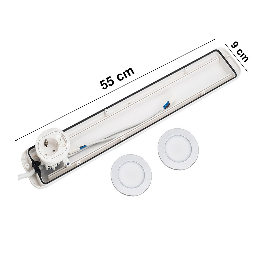 Lampă spot LED Leziter cu cadru, 2 lumini, 4000K, alb, 55 cm