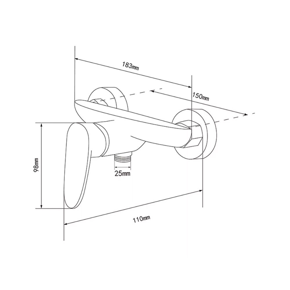 Robinet de duș Leziter Colly GunGrey (gri închis), montaj pe perete