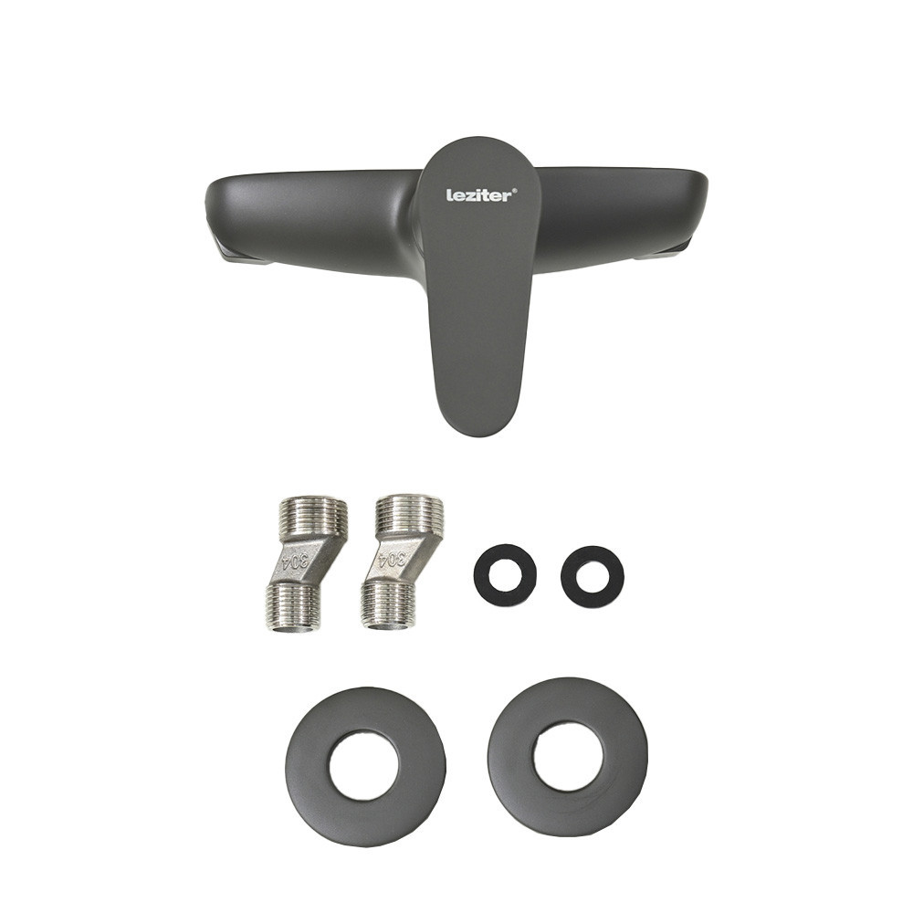 Robinet de duș Leziter Colly GunGrey (gri închis), montaj pe perete