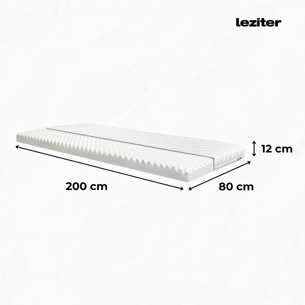 Saltea din spumă Leziter DreamX 80x200 cm, 12 cm, duritate mediu-moale
